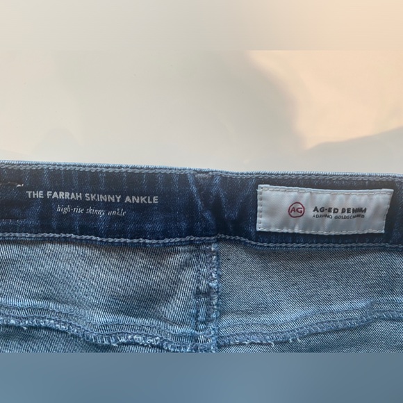 AG Jeans The Farrah High Rise Skinning Ankle in Dark Blue Size 28R - Picture 5 of 9